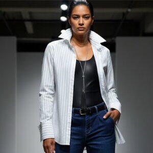 Banana Republic White Button Down Long Sleeve Top